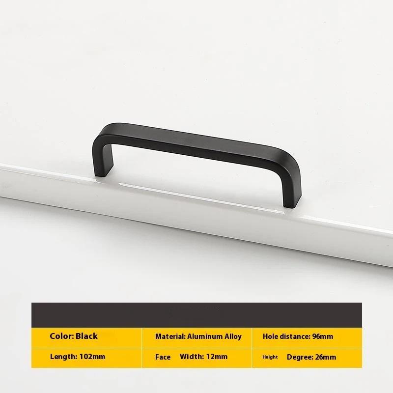 Modern Minimalist Pulls Cupboard Dressers Black Gold Silver Cabinet Door Handles Closet Drawer Knobs Kitchen Furniture Hardw