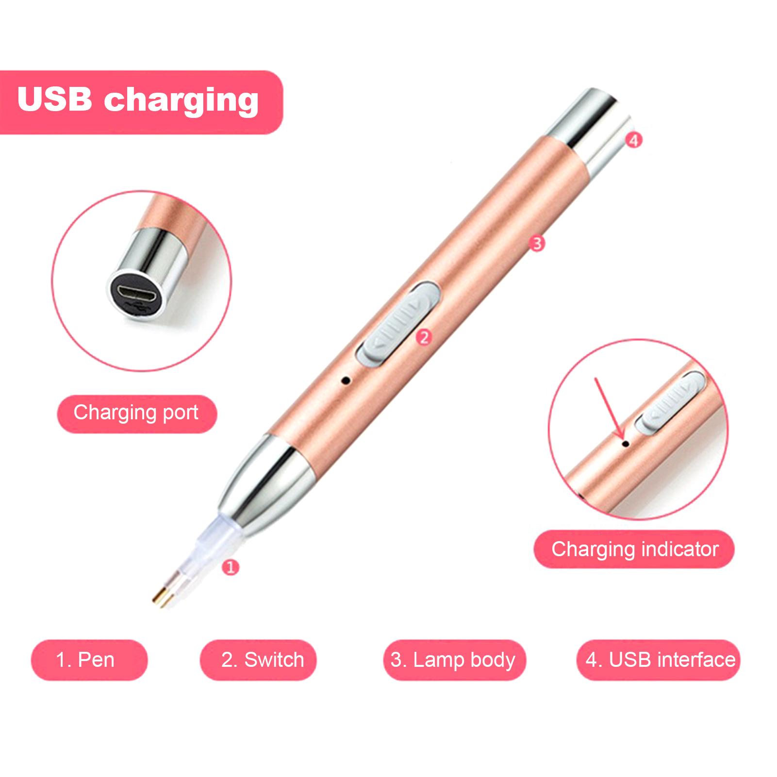 

Новая ручка для алмазной живописи «сделай сам», USB-зарядная точка, блестящая ручка для порошковой дрели со светом для «сделай сам»