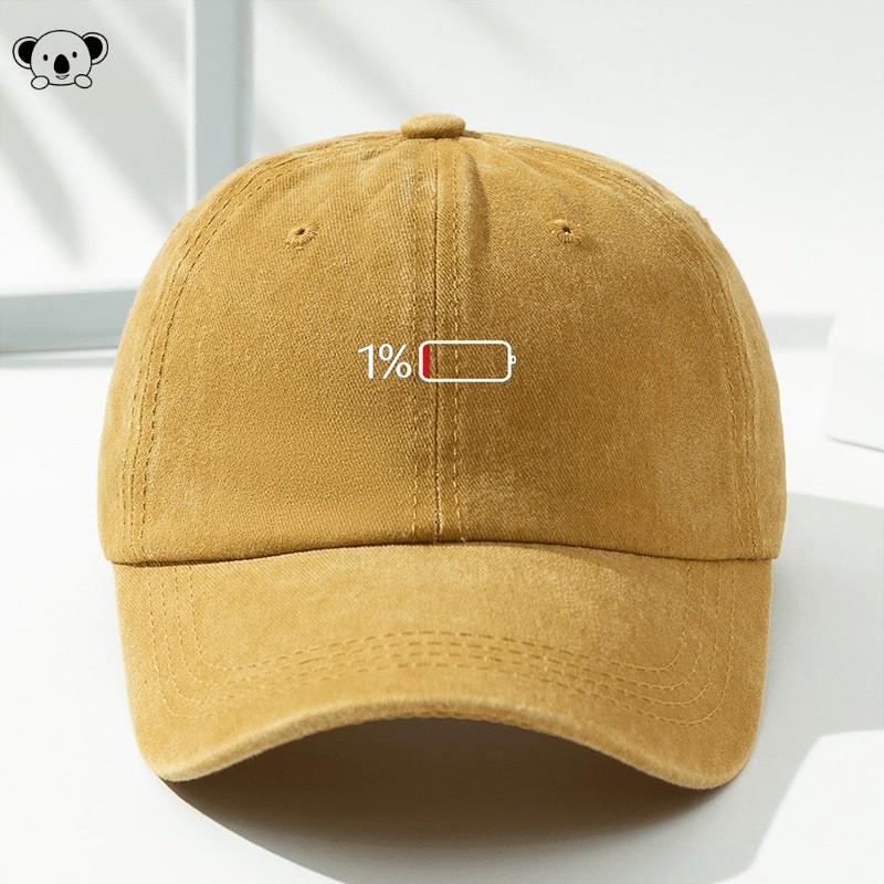 Vintage Letter Print Denim-Style Cotton Blend Baseball Cap Men Women Wide Brim Flat Top Hat