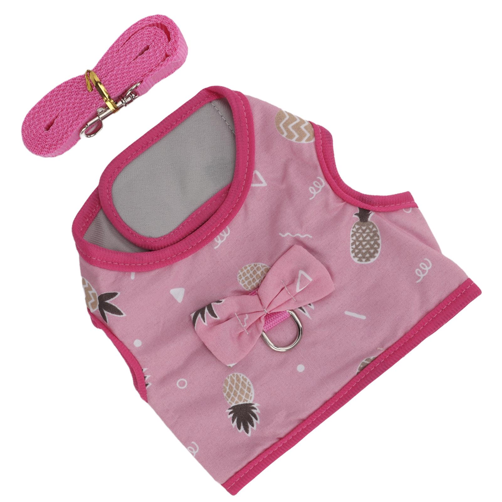 

Small Pet Harness Leash Cute Breathable Adjustable Rabbits Vest Traction Rope for Hamster Cat Guinea Pig S