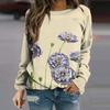 Women's T-Shirts Beautiful Flower and Bird 3D Printed Women's Long Sleeve T-shirt