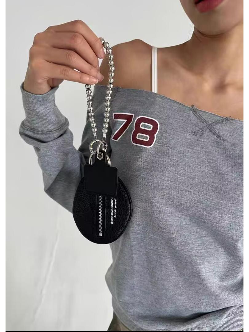 

2025 Сумка для ключей с текстурой личи: Стильный мини-подвесной аксессуар чёрный