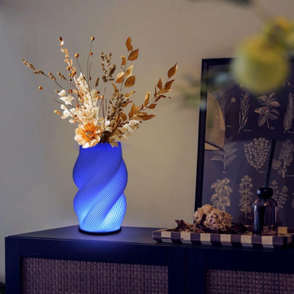 3D Printing LED Desk Lamp Minimalist USB Powered Vase Table Lamp Adjustable Color Temperature Multi-Color Night Light