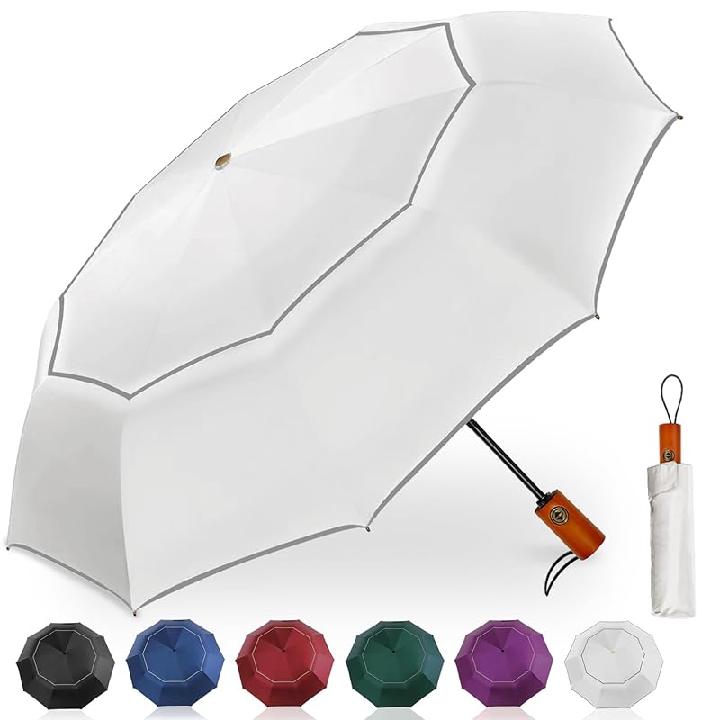 

folding umbrella [Large size, 10 ribs, double layer fabric] One-touch automatic opening/closing men s umbrella big 100% Completely blacked out Thermal