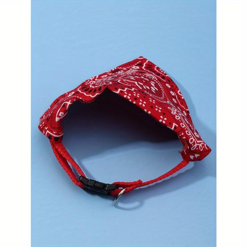 1pc Adjustable Printed PU Pet Bandana With Water Absorbent Towel And Traction Buckle For Small And Medium Dogs