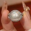 Jewelry Pearl Rings Australian White Pearls Nanyang Gray Fashionable Versatile Simple Women's Styles Open