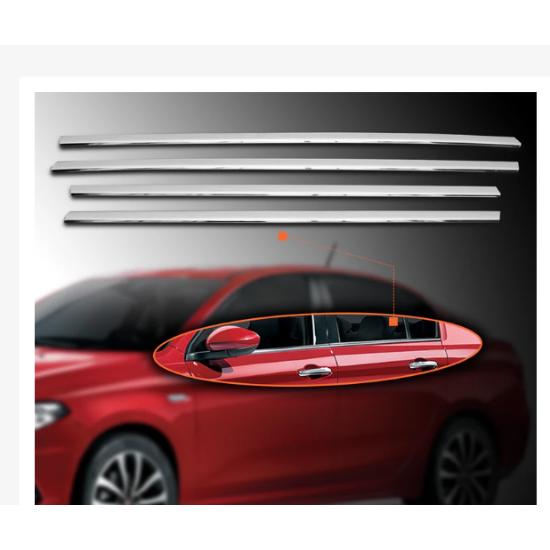 Fiat Egea Chrome Window Trim 4 Pieces 2015 AND UPPER
