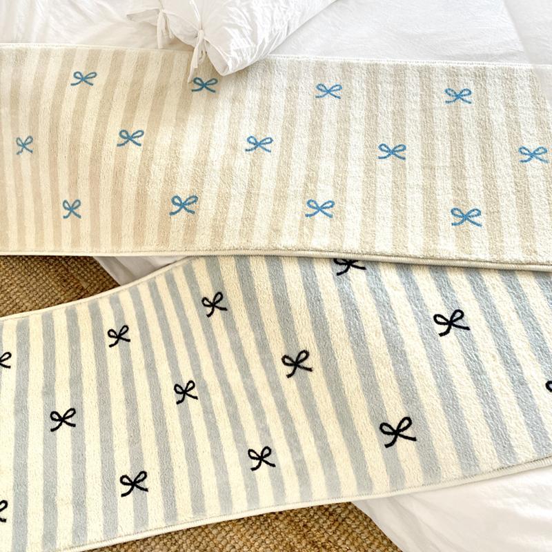 Bow Imitation Cashmere Rug Comfortable Insulation Warm Bedroom Bed Blanket Girls Bed Mat Bay Window Blanket Home Decor