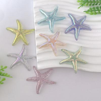 New Cute Shiny Starfish Resin Figurine Crafts Flatback Cabochon Ornament Jewelry Making Hairwear Accessories