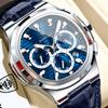 Top Business Man Wristwatch Date Chronograph Waterproof Luminous Luxury Watch Leather Quartz Men's Watches +Box