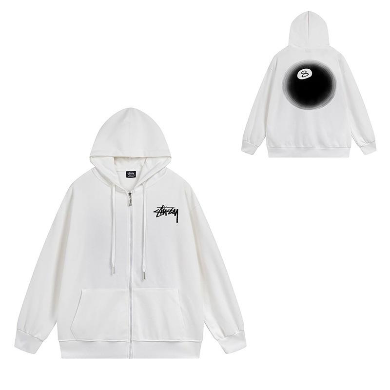 Trendy brand zipper hooded autumn and winter new letter flame pai jiu couple coat