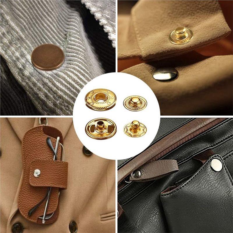 ABGR-Snap Fasteners Kit 120 Set 12Mm 4-Color Metal Press Push Studs With Installation Tools For Leather, Jackets, Jeans& DIY Pro