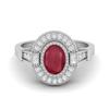 1.46 Ctw Oval Shape Ruby 925 Sterling Silver Solitaire Women Wedding Ring