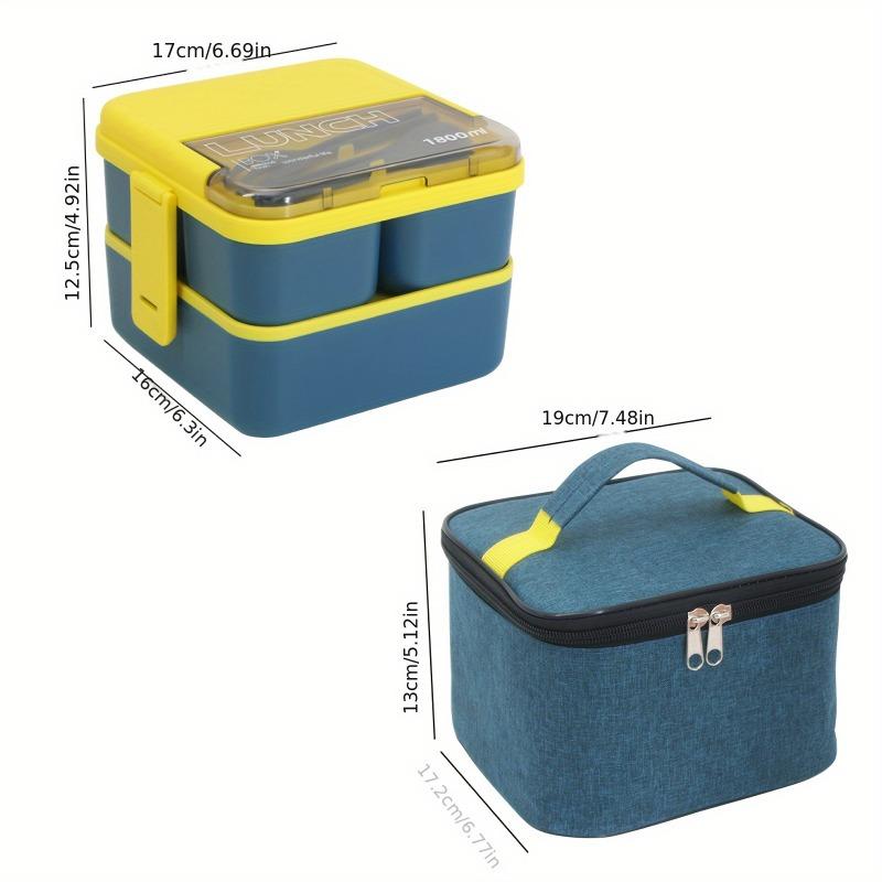 2pcs/set Large-capacity Portable Lunch Box Set Insulated Lunch Box with Tableware - Suitable for Schools and Offices Durable