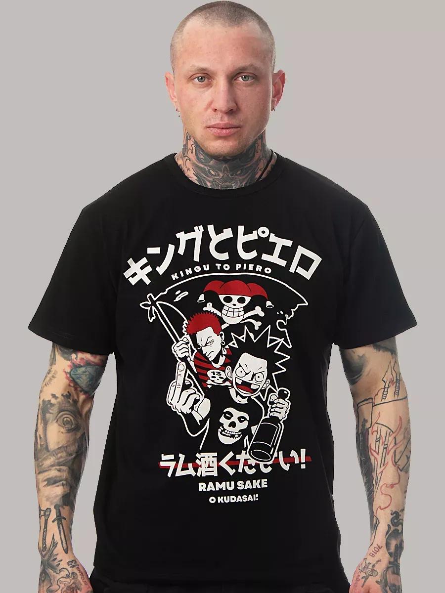 Black t-shirt with print for gym 3XL
