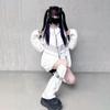Vestes streetwear BF pour femmes, vêtements d'extérieur surdimensionnés à la mode décontractée vintage Y2k, manteaux à capuche de couleur contrastée