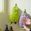 Chenille Hand Towels Kitchen Bathroom Hand Towel Cute Big Eyes with Hanging Loops Quick Dry Soft Absorbent Microfiber Towels