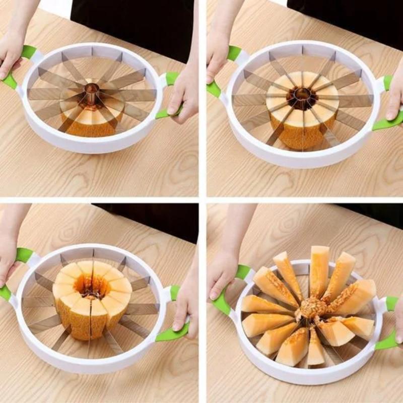 Watermelon Slicer Stainless Steel 12 Piece Watermelon Cutter Multifunctional Hami Melon Fruit Slicer Stone Remover Fruit Tool