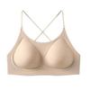 Seamless Fragrance Foundation Halter Beauty Back Bra, Thin Strap Three-Way Wear Large Open Back Women Lingerie