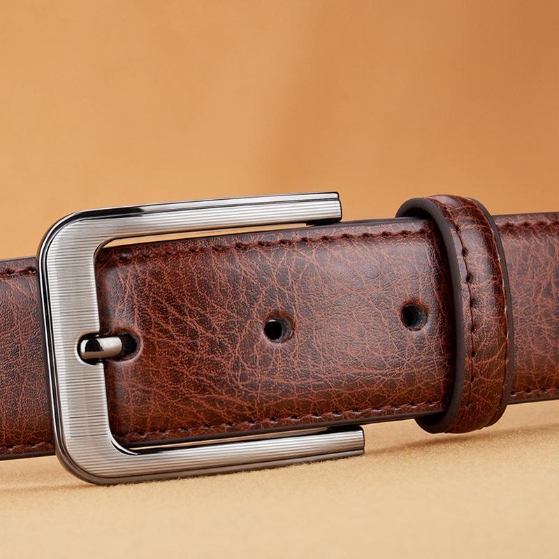 Men's Retro Leather Pin Buckle Belt - Versatile & Trendy for Jeans, Casual Style for All Ages