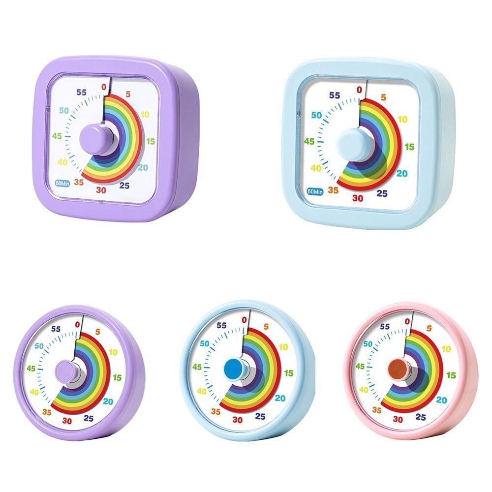 60 Minutes Countdown Alarm Clock Round/Square Kitchen Timer Cartoon Visual Timer  Reading Room