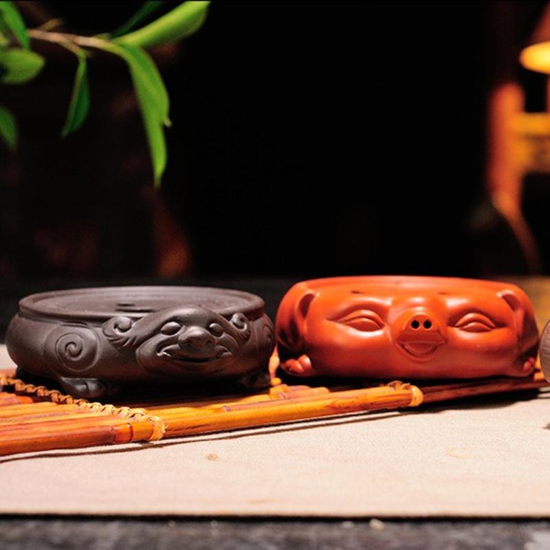 1pc  Ceremony Accessories, Teapot Pad, Purple Sand Pixiu Pot Holder, Tea Pig Pot Holder, Tea Tray, Ceramic Base, Tea Holder.