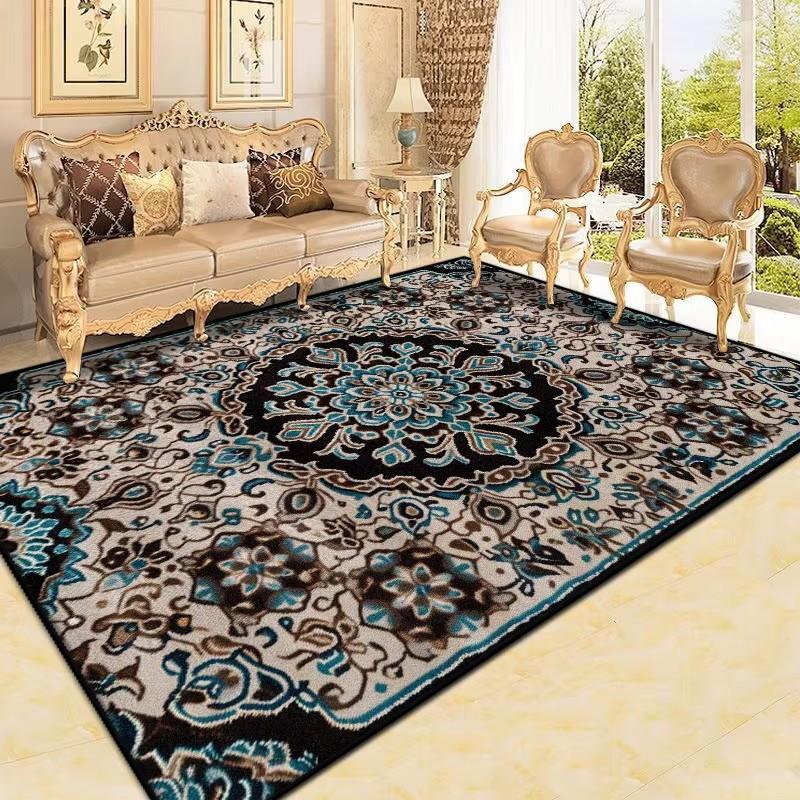 Perský koberec do obývacího pokoje Retro dekorace Velkoplošné protiskluzové koberce Luxusní pohovka Domov Snadno čistitelný Ložnice Společenská místnost Podlahová rohož Boho