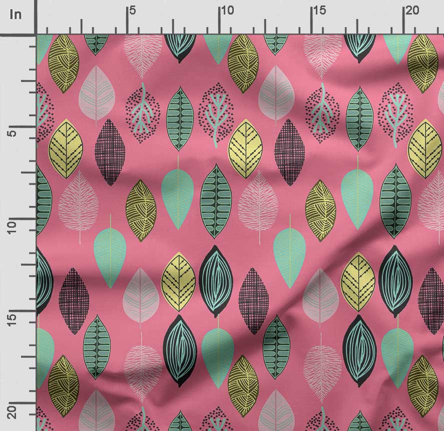 Soimoi Leaves Print,  Cotton Cambric, Quilting Fabric Sold by The Yard 42 Inch Wide, Medium Weight Cotton Fabric,