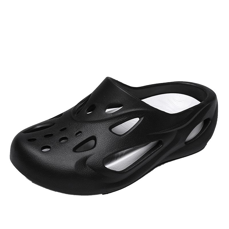 

Summer Men Slippers Platform Water Shoes Outdoor Sandals Beach Shoes Comfortable Men s Slippers Slides Indoor bathroom Shoes 40 чёрный