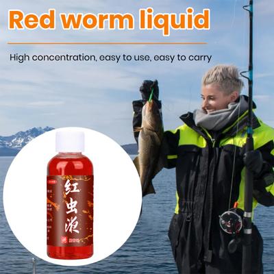 60ml Fish Enhancer Liquid High Concentration Stimulate Taste Safe Ingredients Strong Penetration Red Worm Liquid Bait Fish Enhancer Fishing Supplies