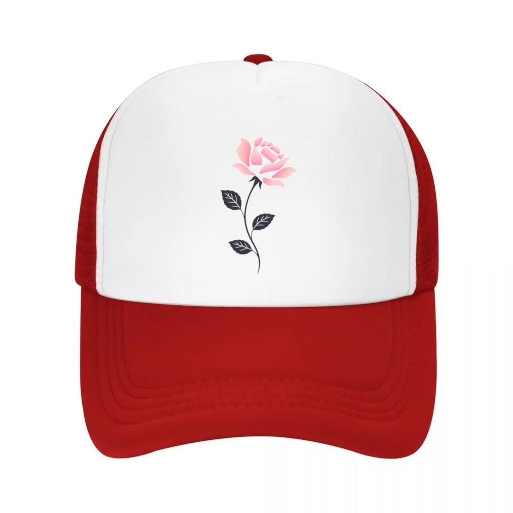 Blush Botanical Bloom Silhouette Art Mesh Baseball Cap Casual Hat Outdoor For Womens Unisex FeUnisex
