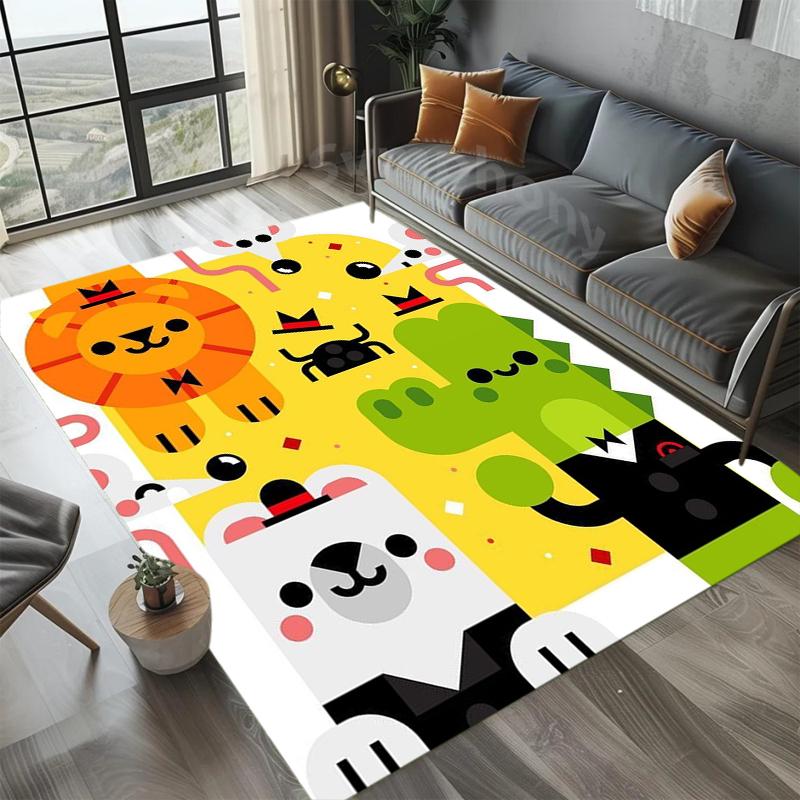 Cute Cartoon Carpets Soft Area Rug Living Room Bedroom Floor Mat Easy To Clean Carpet Home Decor Table Mat Kid Play Rugs Gift