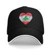 Lebanon Flag Heart Caps For Men Women Stylish Baseball Cap Dad Hat Golf Headewear Adjustable Fit