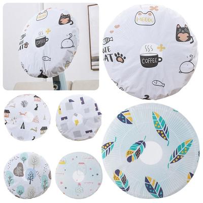 Reusable Fan Dust Protective Cover Waterproof Washable Dustproof Protecter Cartoon Pattern Printing Round Head