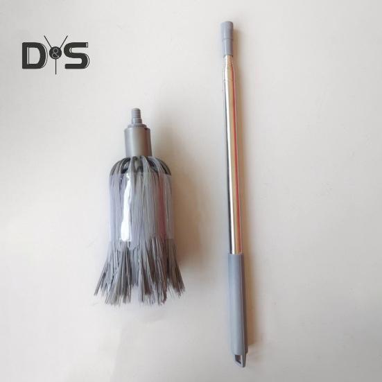 Miotła do kurzu z drążkiem teleskopowym ze stali nierdzewnej, oszczędzająca miejsce wielofunkcyjna szczotka do czyszczenia