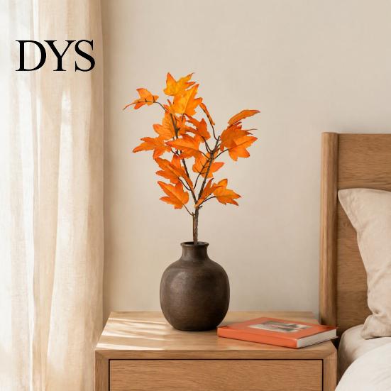 Fake Fall Leaves for Floral Arrangements Artificial Maple Leaf Stems, Faux Branches, Autumn Silk Realistic Branch Home Decoration Thanksgiving Harvest