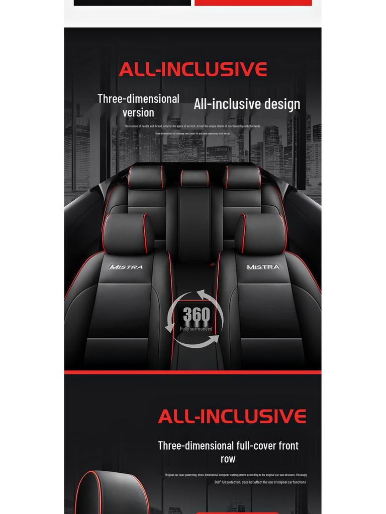 Hyundai Mistra 5-Seat Full Coverage Universal Leather Car Seat Covers, All-Season & Wear-Resistant