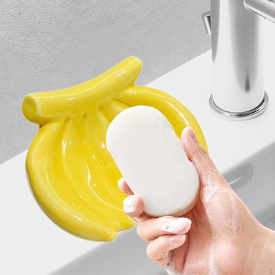 Seifenschale in Bananenform, selbstklebend, Seifenschale, Seifentablett, Seifenschale, Seifenschale für Badezimmer, Arbeitsplatte