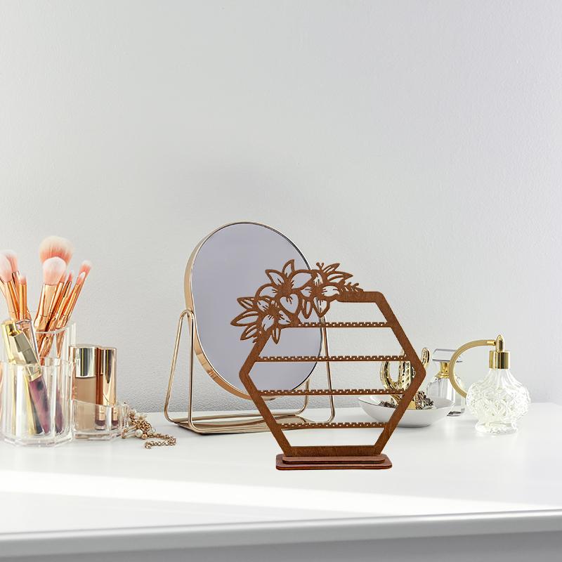 1PC Earring Stand Holder Easy to Assemble Hollowed Out Flower Suitable for Earrings Jewelry Storage Stand Ear Clips