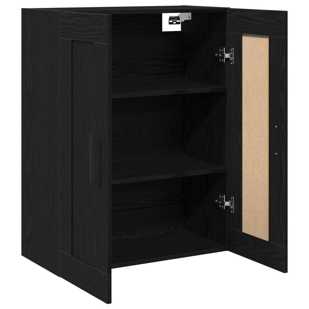 Wall Mounted Cabinet in Black Oak Effect 69.5 x 34 x 90 cm
