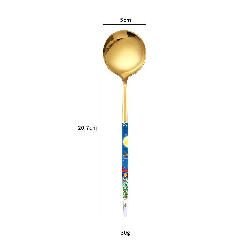 Mirror Golden Stainless Steel Cutlery Creative Christmas Personalized Christmas Complete Dinner Dinnerware Cuisine