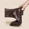Modă Femei Cizme de Toamnă Cizme Glezna Impermeabile Pantofi cu Platformă Femeie Tendință 2025 Pantofi din Piele Moale Cizme Stil Britanic cu Toc Gros