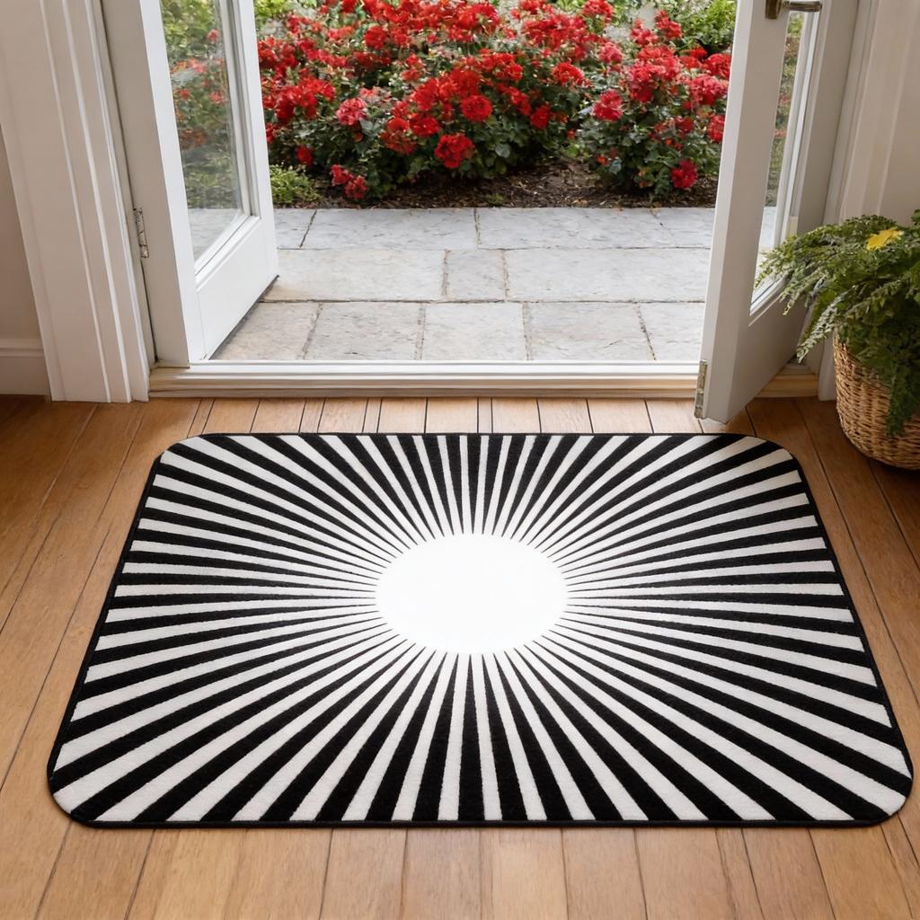 3D Illusion Black Hole Design Floor Mat - Unique and eye-catching entrance decoration, perfect for adding fun to your home decor