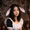 Čelenka s králičími uchy z umělé kožešiny Zvířecí plyšová pokrývka hlavy Krásný králičí uši Vlasový obruč Halloween
