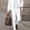 Mens Waffle Knit Casual 2-Piece Set: Zip-Up Collared Top Sporty Jogger Pants