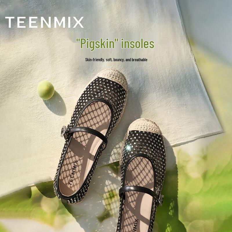 Teenmix Women s Rhinestone Fisherman Casual Shoes 37