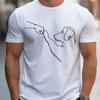 Men's Casual Sports Loose Fit Funny Dog First Print Round Neck Short Sleeved T-shirt Plus Size Top