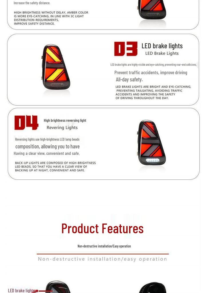 Union Jack LED Taillight for 2001-2007 BMW Mini R50 R52 R53