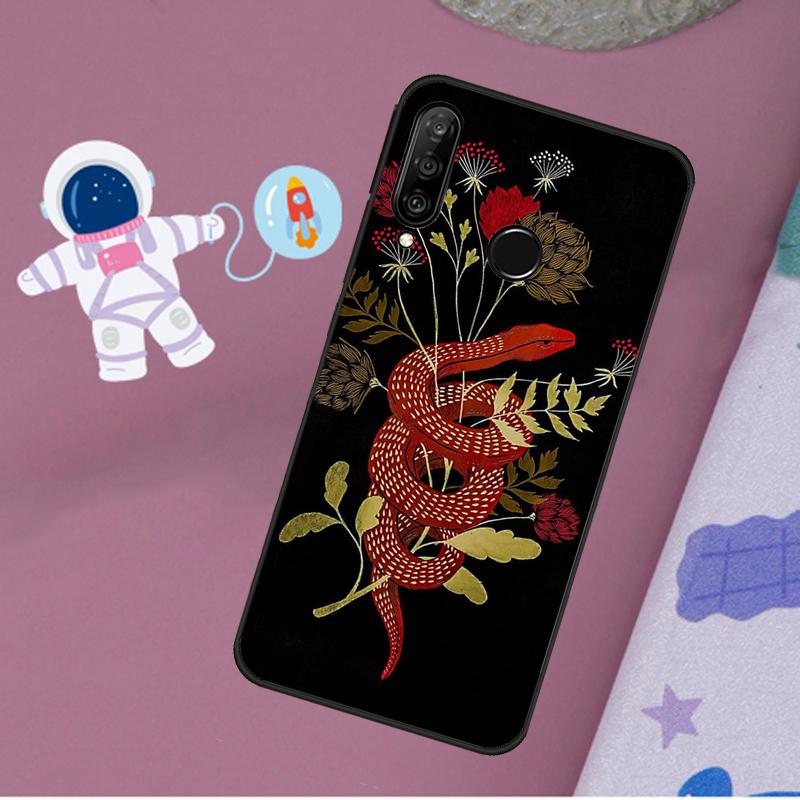 

Snake Flower For Huawei Nova 5T 9 10 SE 7i 8i 11i 12i Y60 Y61 Y70 Y72 Y73 Y90 Y91 P20 P40 P30 Lite Case Huawei Nova Y90