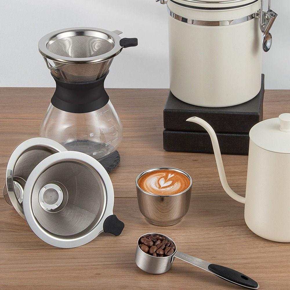 Filtro Caffè in Acciaio Inossidabile Tipo Goccia Argento Cono Pour Over Dripper Maglia Fine Senza Carta Filtro Necessaria Filtro Caffè Riutilizzabile